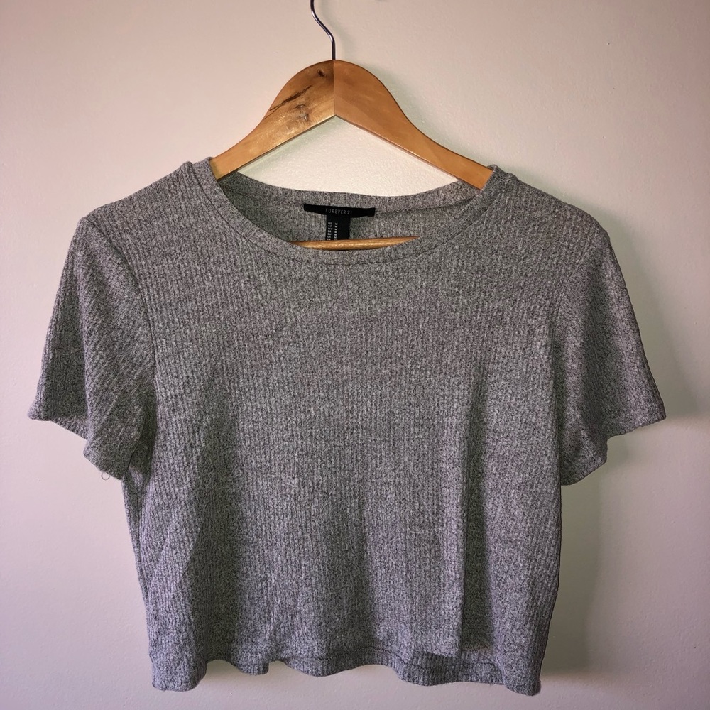 Gray Cropped Top